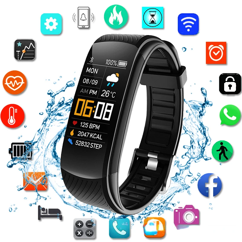 

Smart Watch Men Women Touch Screen Sports Fitness Bracelets Wristwatch Waterproof Bluetooth For Android Ios FD68S Smartwatch Men