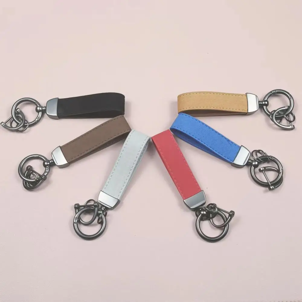 

1PC Universal Car Key Chain Rings 6 Colors Metal Leather DIY Key Chain Car Styling Keychain Detachable New Style Car Accessories