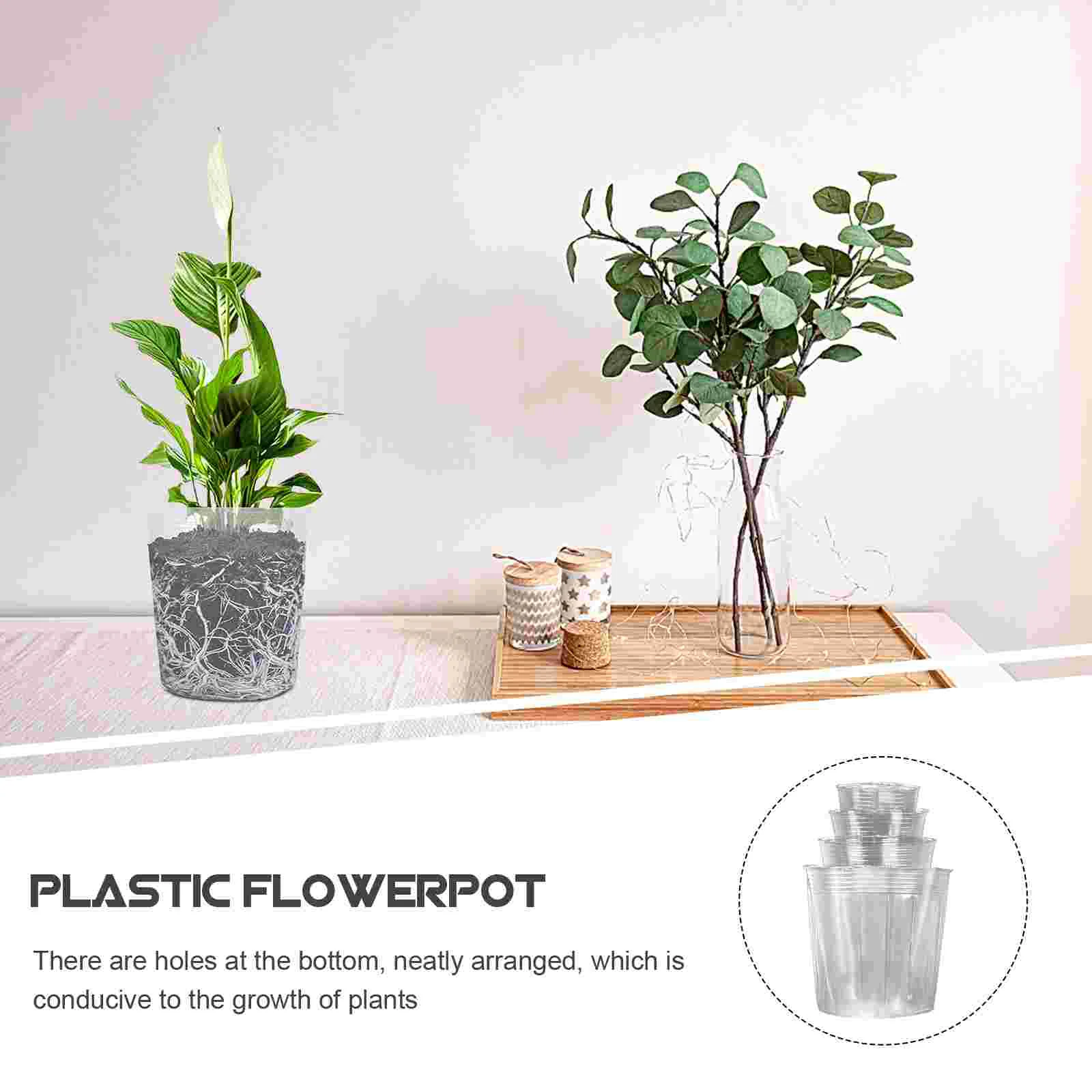 40 шт. пластиковые горшки для орхидеи с отверстиями прозрачные детские растений