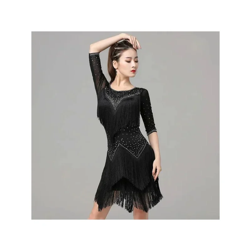 2025 Новое платье для латинских танцев женщин соревнований по румбе взрослых