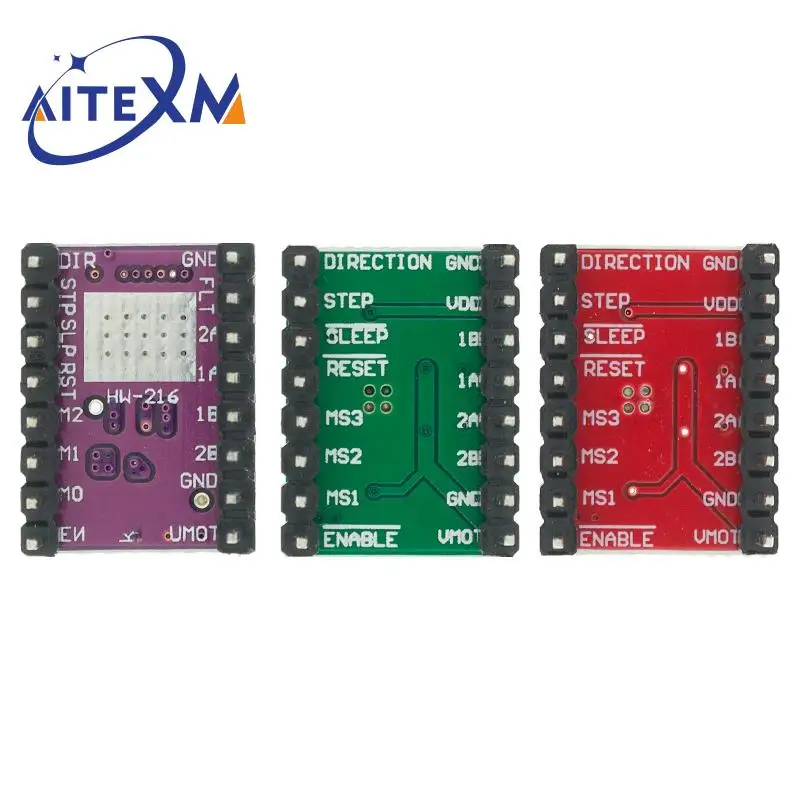 Запчасти для 3D-принтера A4988 DRV8825 Драйвер шагового двигателя с радиатором SKR V1.3 1 4 GTR