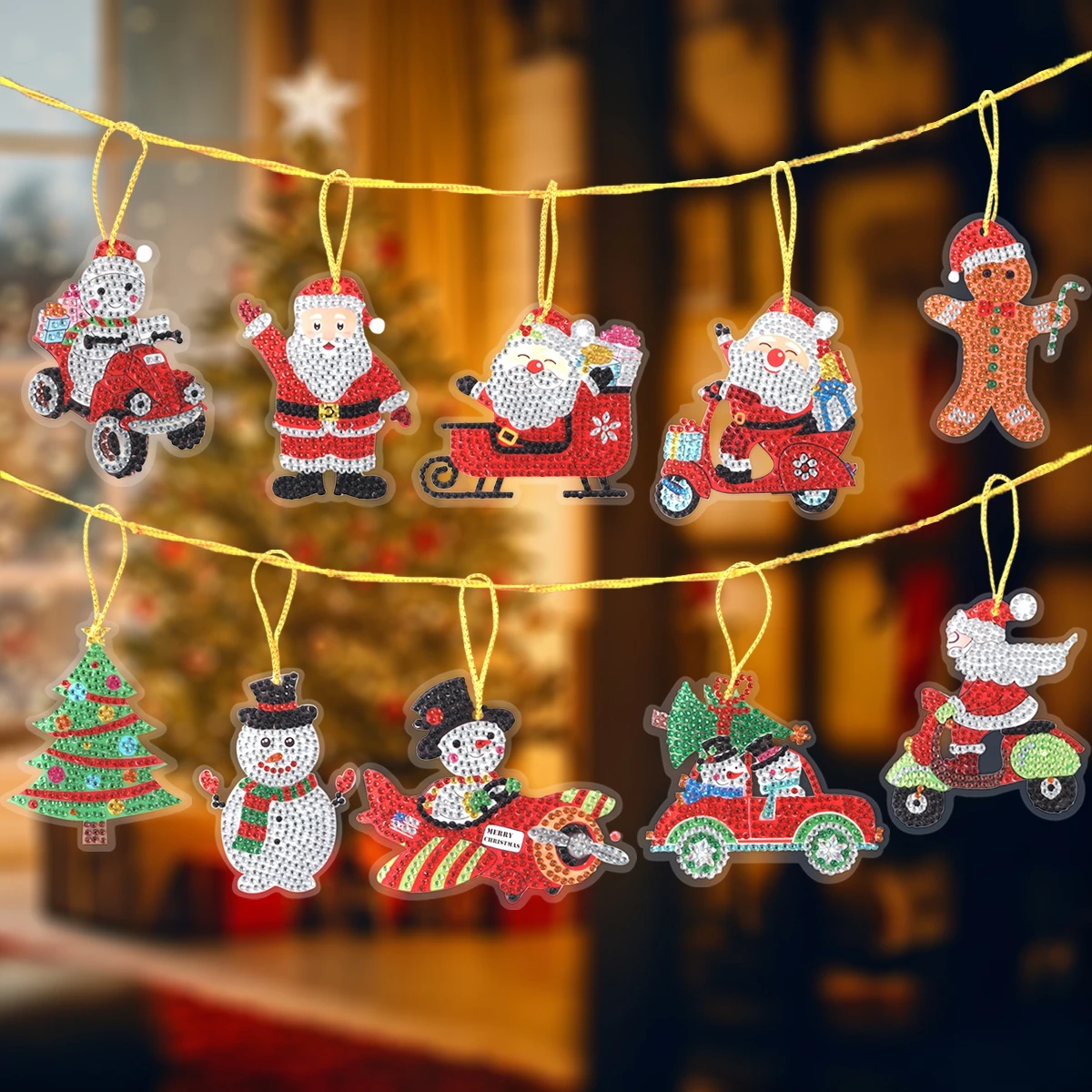 10 шт. рождественские алмазные подвески для творчества Рождественское украшение