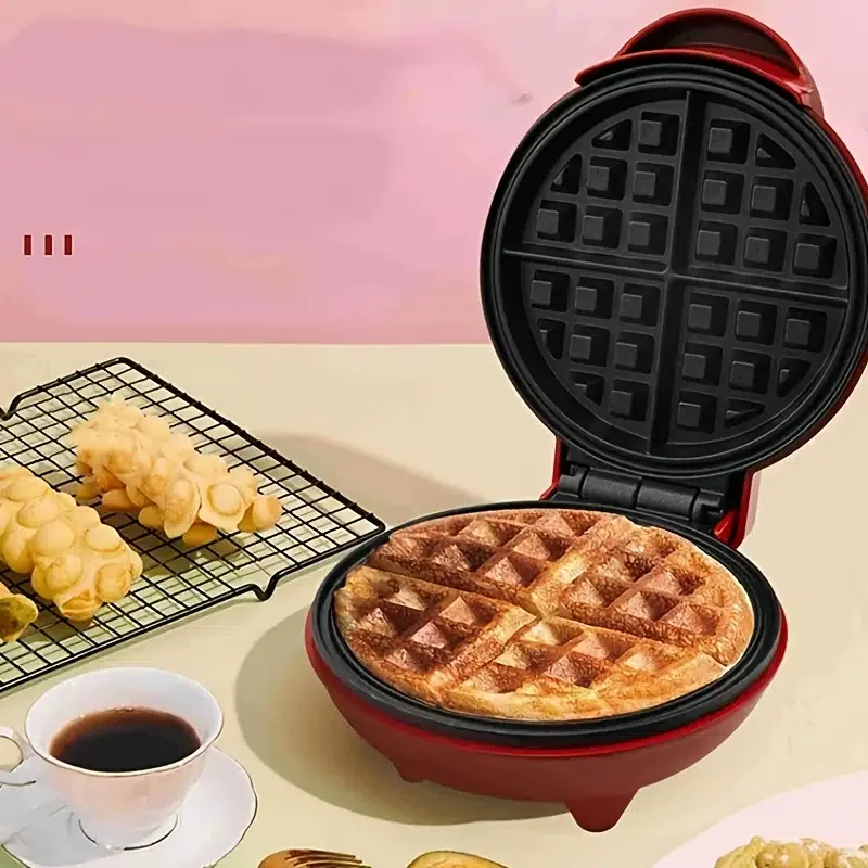 

Cooking Utensils Mini Waffle Maker Breakfast Dessert Baking Machine Non-Stick Coating Portable Waffle Maker4.8in*6.3*3.3in