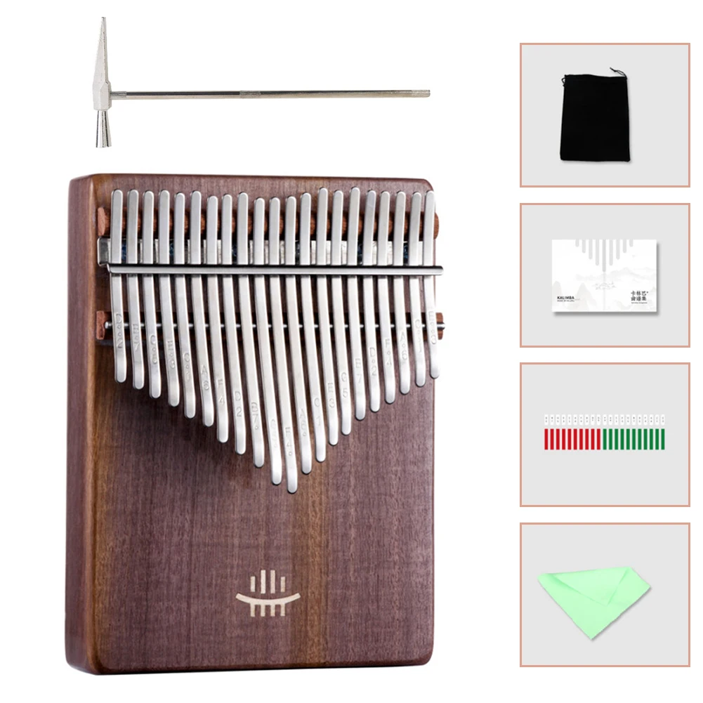Kalimba 21 Keys Thumb Piano Walnut Wood Mahogany Mbira Body Musical Instruments Kalimba Piano Creative Music Box Beginner Gift