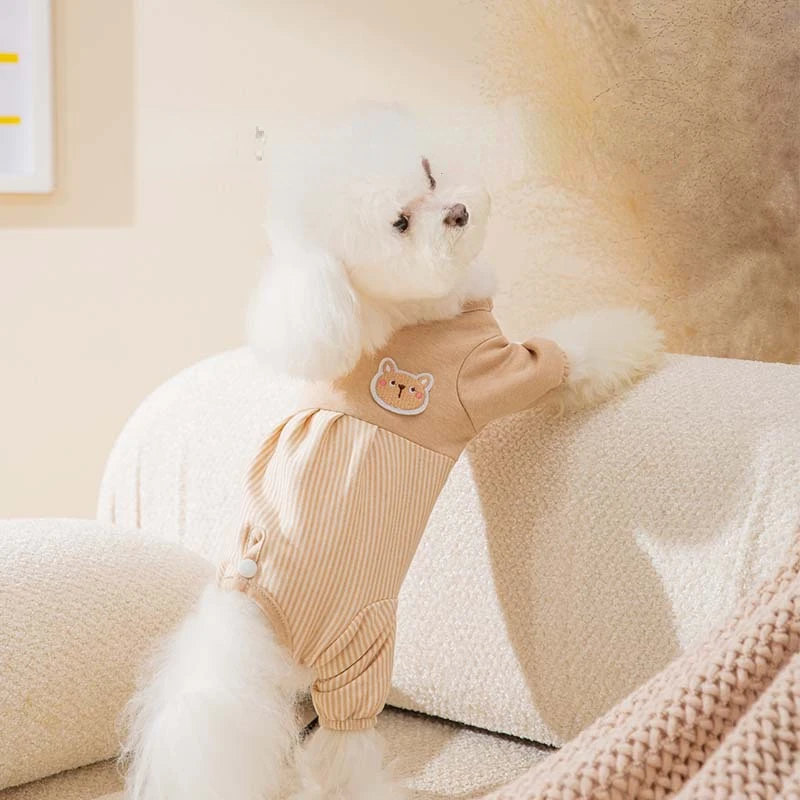 Medium Small Dog Cat 100% Cotton Clothes Autumn Winter Pet Sweet Jumpsuit Kitten Puppy Cute Warm Pajamas Chihuahua Yorkshire Pug