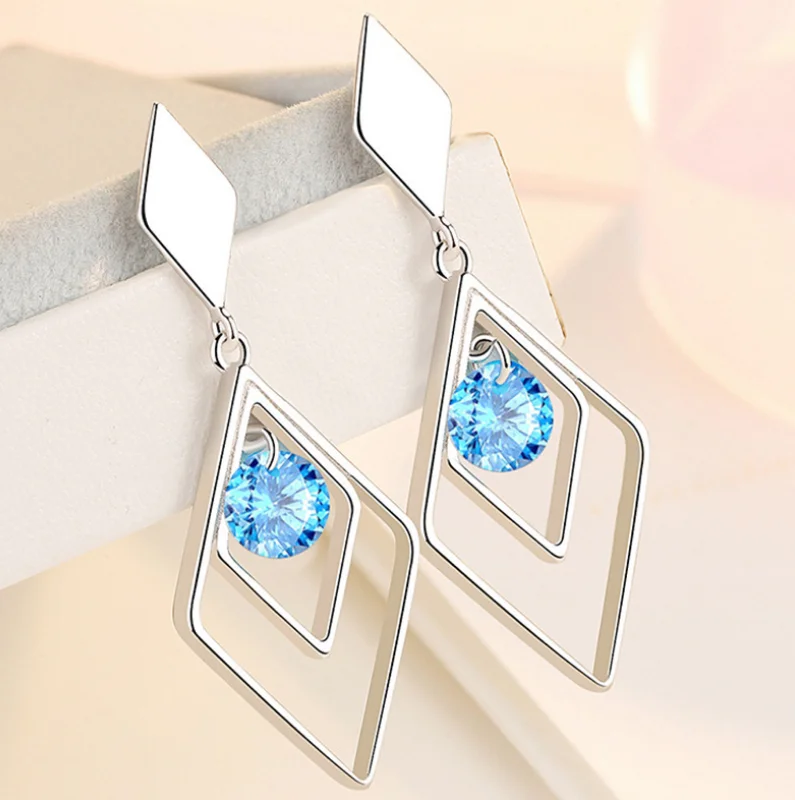

ANGLANG Pink CZ Hoop Earrings Female Cocktail Party Stylish Accessories Chic Birthday Gift Daily Wear Earrings for Women