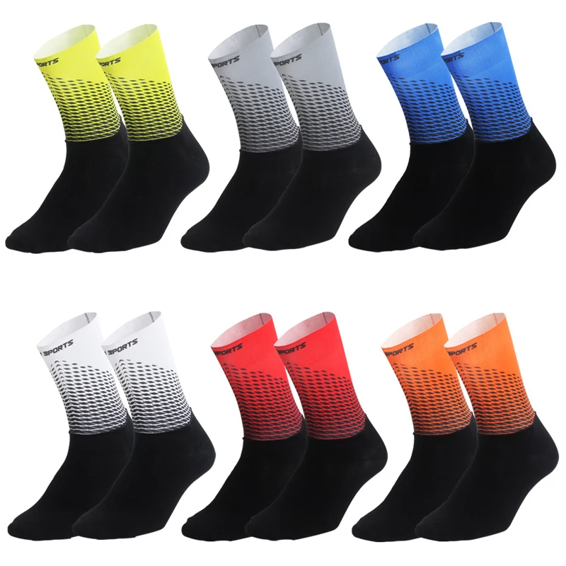 

ONE PAIR Functional Fabric Cycling Socks Compression Antislip Bike Bicycle Racing MITI Breathable Socks for Men and Women