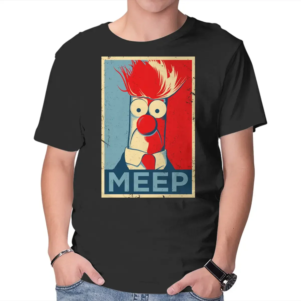 Фото Футболка Vote Meep с рисунком аниме для мужчин и женщин, футболки с коротким рукавом, винтажные высококачественные футболки из 100% хлопка №1