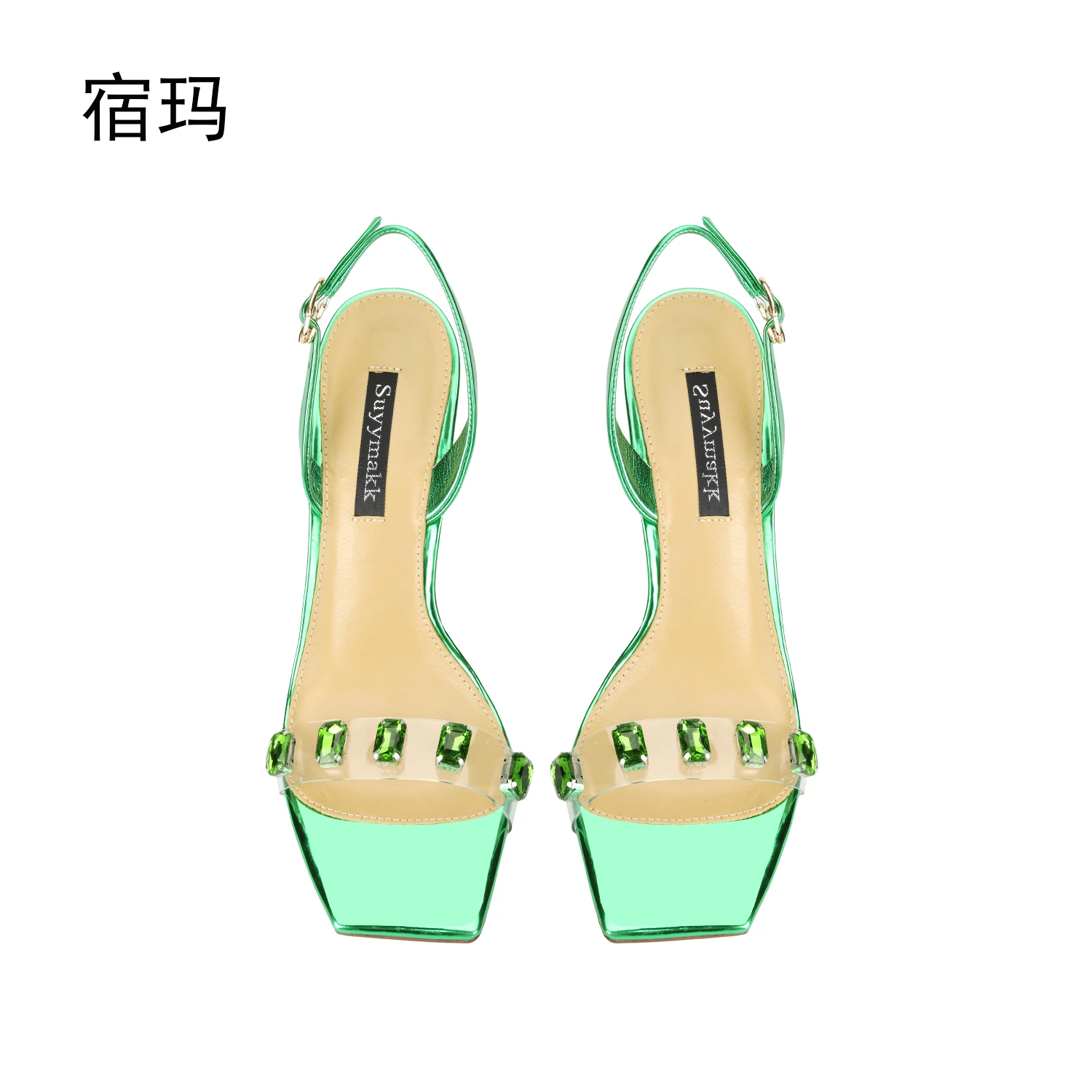 Women's Sandals Summer 2023 New Ankle Strap Genuine Leather Open Toe High Heels Crystal Fashion Casual Stilettos Ladies Shoes