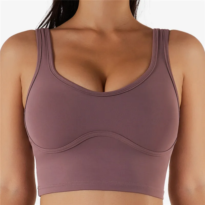 

Women Yoga Bras with Chest Pad Wrapped Chest Shockproof Quick Dry Sports Fitness Beauty Back Running Vest Cropped Tank Tops