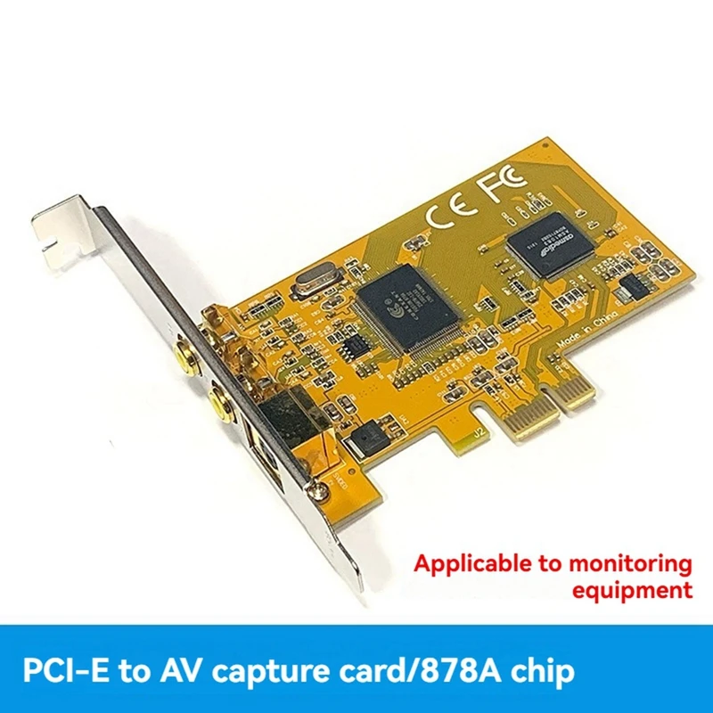 Карта видеозахвата PCIE к AV 878A 878 HD-изображение для наблюдения 640X480 2 PORTS Svhs