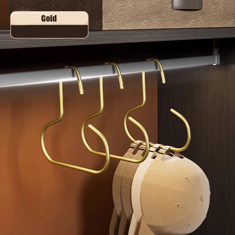

1/5 шт. вешалки для шляп, однотонные металлические стержни из алюминиевого сплава, стеллаж для хранения ремня, экономия места, шкаф, бейсболка, подвесной органайзер