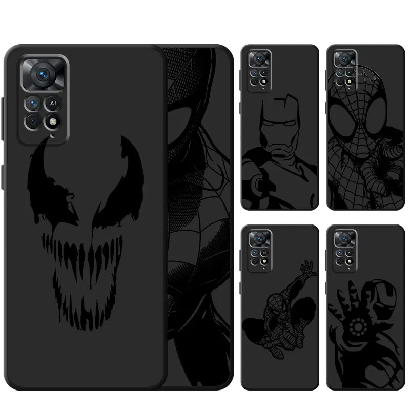 Marvel Venom Spiderman Phone Case For Xiaomi Redmi Note 10 9 11 8 Pro 9S 9A 9C 9T 9 8A 7 7A Soft TPU Silicone Cover Fundas
