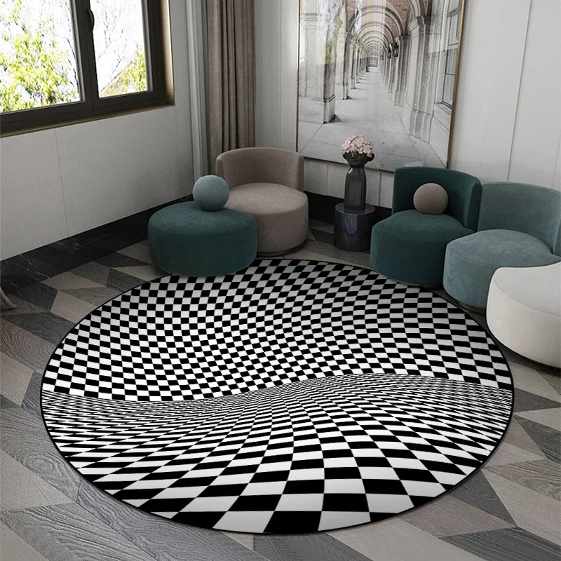 

Круглый 3d-ковер с круговой иллюзией, круглые трехмерные ковровые покрытия с эффектом головокружения для гостиной, спальни, коврик для корид...