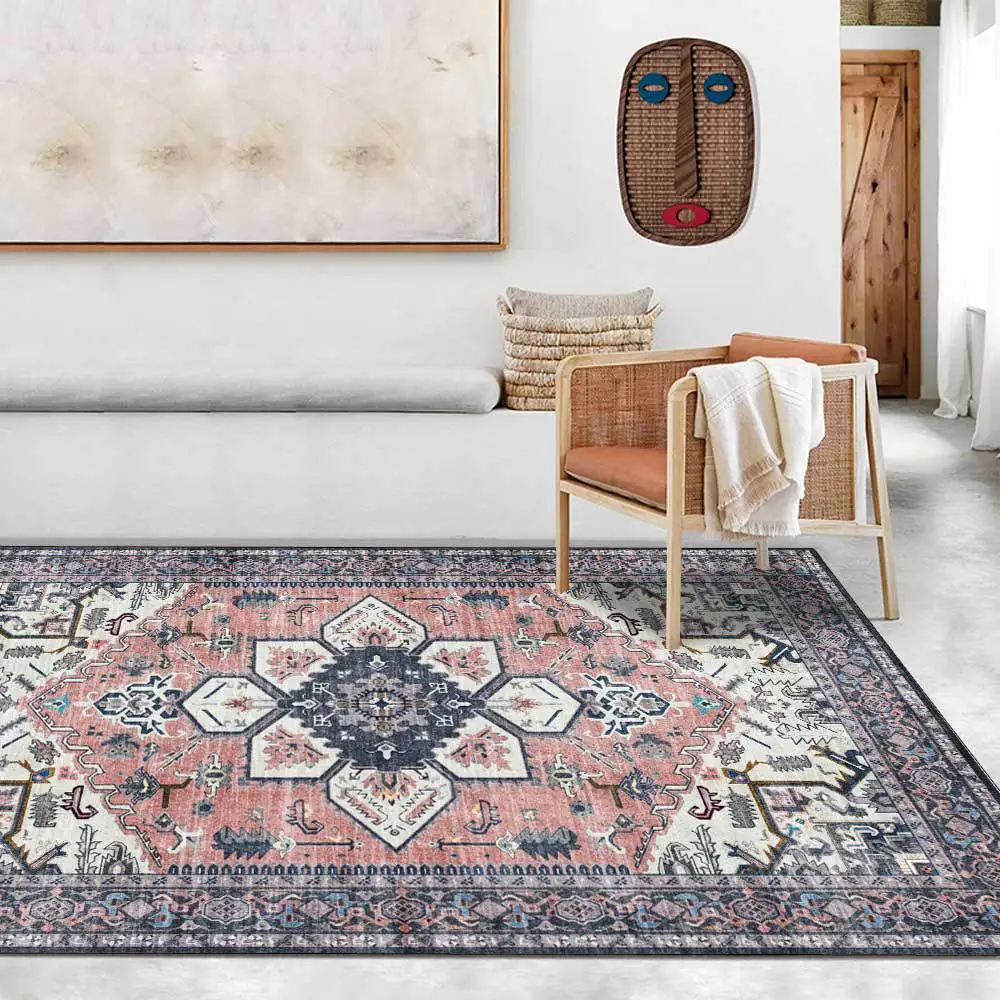 

Retro Persian Style Carpet Living Room Home Bedroom Bohemian Decoration Tatami Mat Bathroom Doormat Absorbent Anti-Slip Rug