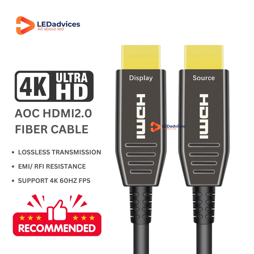 Лучшая цена 20-метровый оптоволоконный кабель AOC HDMI 2.0 HDMI2.0 4K60 Гц 18 Гбит/с HDR 3D