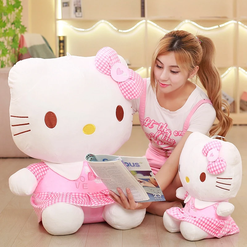 Kawaii Большой размер Подушка для кошки Hello Kitty плюшевые игрушки искусственная кошка