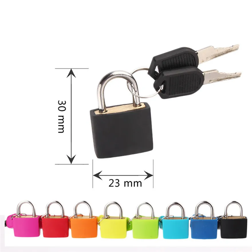 

Small Mini Strong Steel Padlock Travel Suitcase Diary Lock Luggage Anti-Theft Security Padlocks 2 Keys Interlock Dropshipping