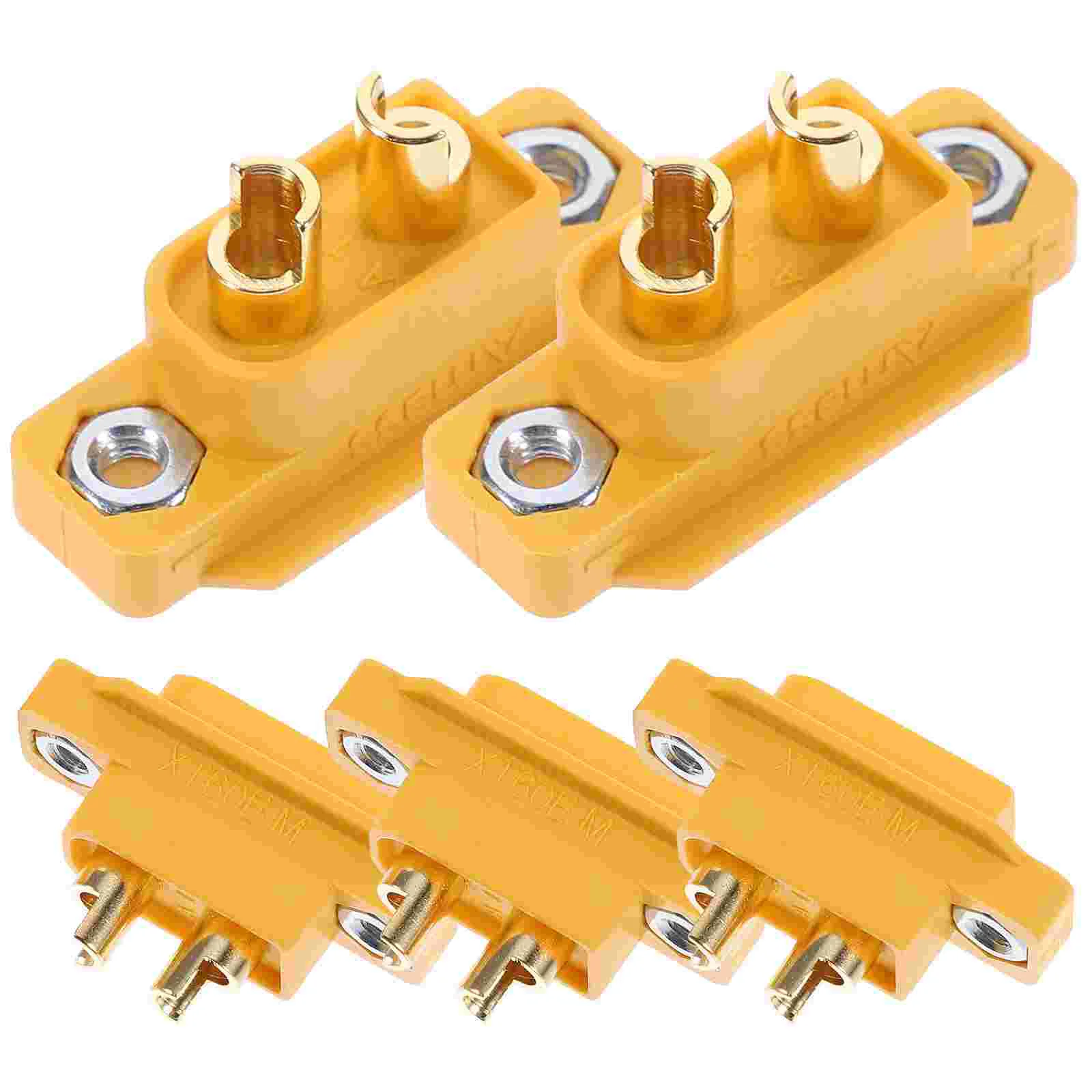 

5 Pcs Power Connectors XT60 Plug Nuts Current Bullet Plugs Powers Gilded