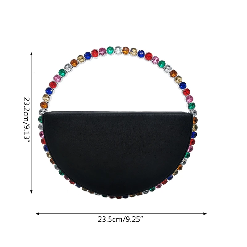 

Fashion Circular Evening Bag for Women Rhinestone Handbags Fashion Ladies Party Round Clutch Bags and Wedding Purse