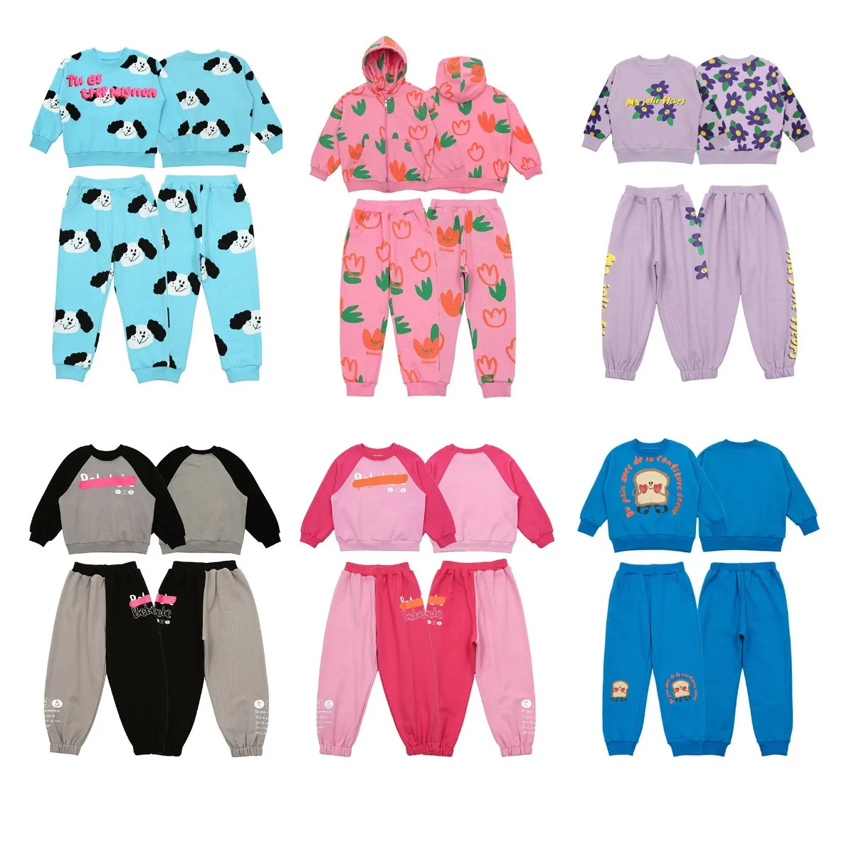 

Children's Sweater Set 2022 Spring New Boys and Girls Fashion Alphabet Graffiti Pullover Sweatshirt Pants