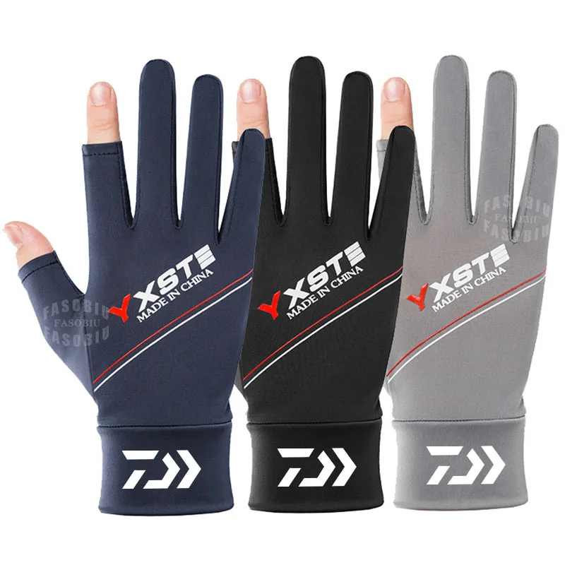 

Daiwa Ice Silk Half Finger Fishing Gloves Anti-slip Touch Screen Men Summer Outdoor Sunscreen Cycling Full Finger Fishing Gloves