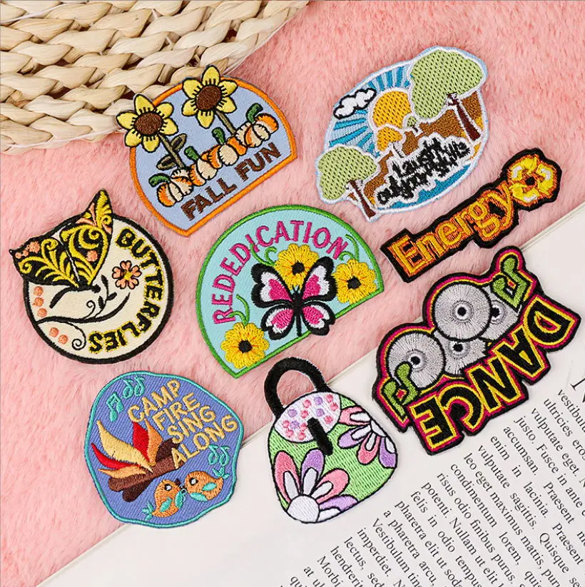 

10 Pcs Plant Embroidery Patches Embroidered Clothing Hat Bag Shoe Repair Material Phone Gift Box Decor DIY Accessory