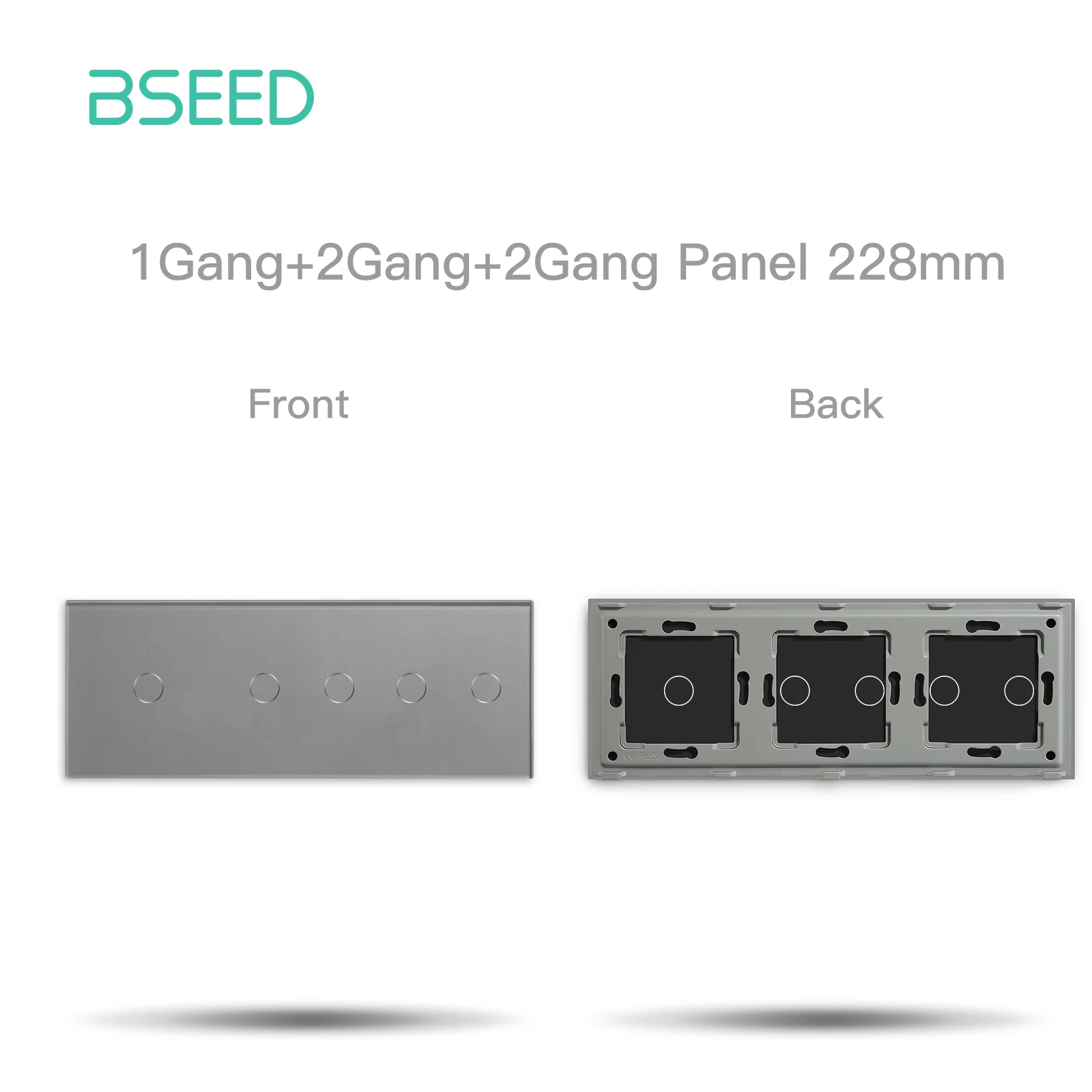 

BSEED стеклянная панель для выключателей 4/5 gang