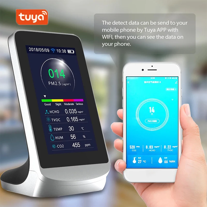 DM72 WIFI CO2 внутренний многофункциональный детектор воздуха TVOC монитор качества