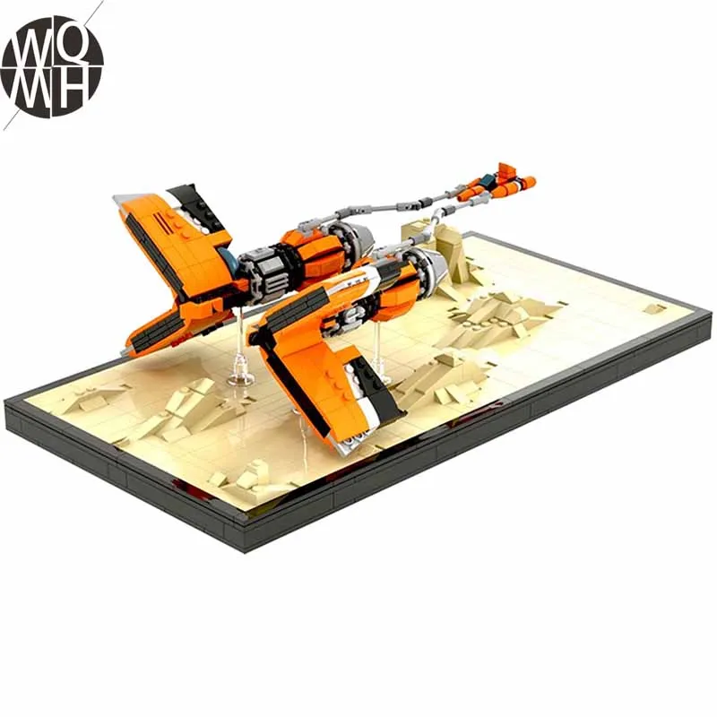 

881pcs Star Movie Episode 1 The Phantom-Menace Scale Podracer Car Diorama Antigravity Vehicles Building Blocks Kid Toys