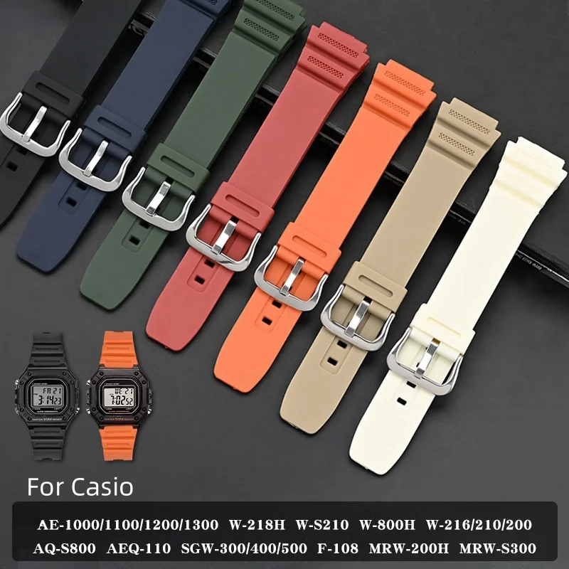 Фото Ремешок для часов RESIN для CASIO G-SHOCK AE-1000W 1300 1200 AQ-S810W S800W SGW-300H 400H 500H W-S200H 800H 216H 735H 215, ремешок для часов №1