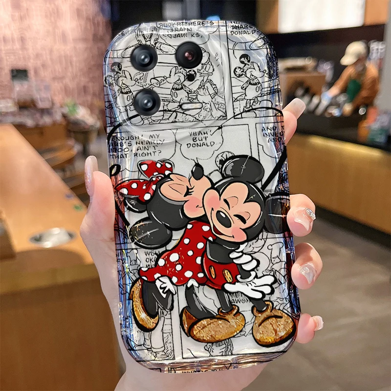 Чехол с волнистыми краями для влюбленных Микки и Минни Xiaomi Mi 13 12 11i 5G Pro Lite POCO X5 X4 X3 X2