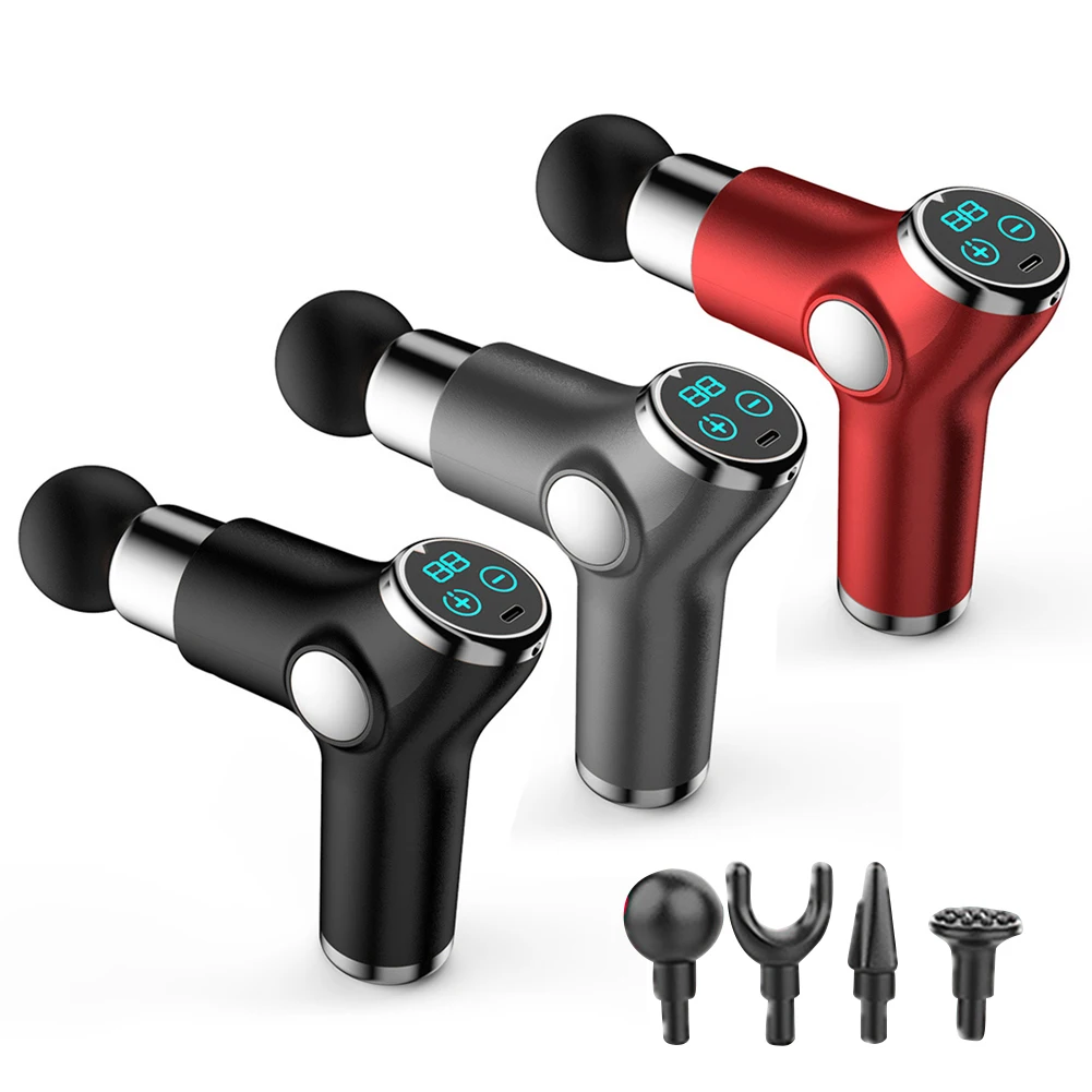 

Mini Portable LCD Electric Fascia Guns Touch Screen Fitness Back Neck Deep Tissue Muscle Massager Body Relaxing Pain Relief Equi