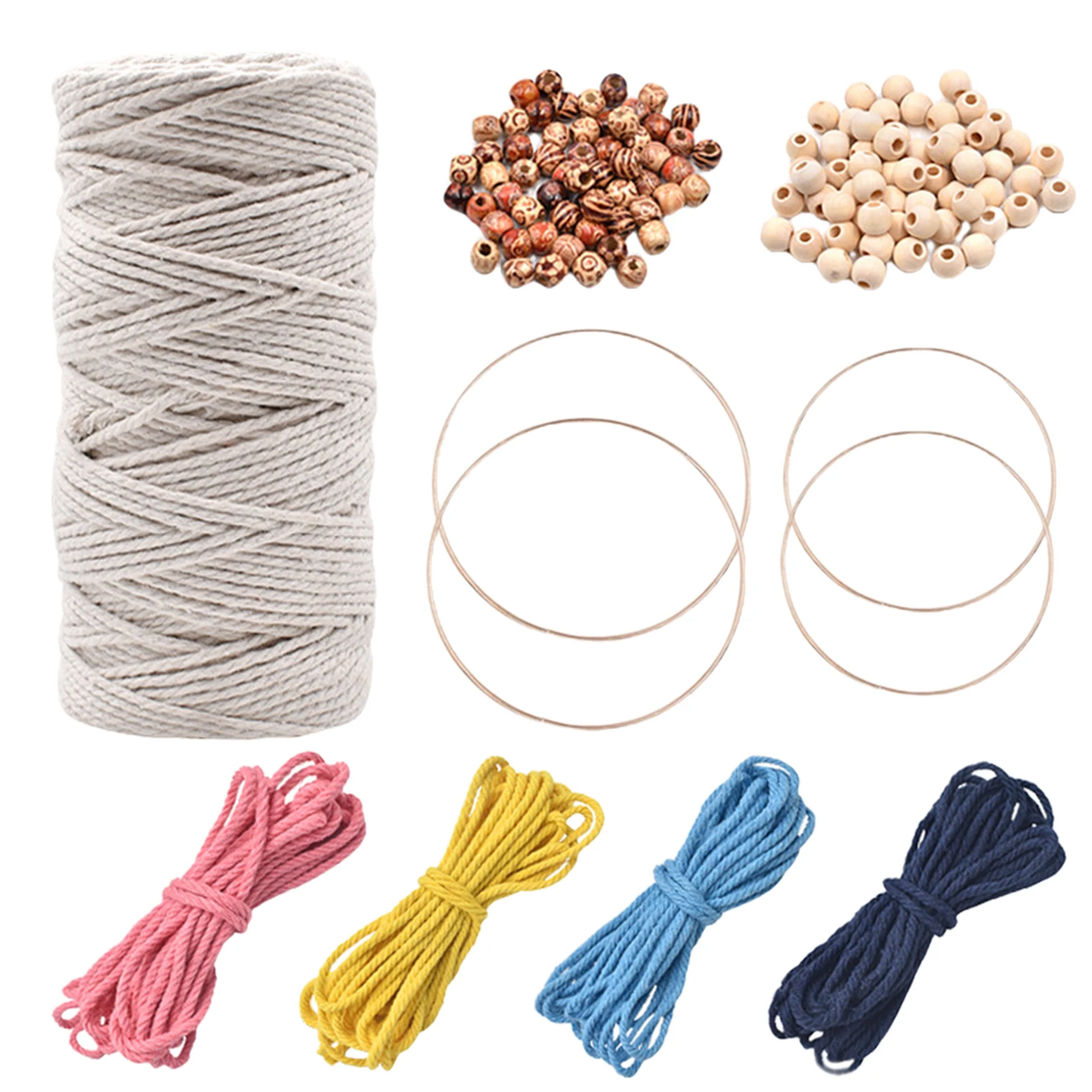 

Ловец снов, подарок для начинающих, домашний декор, поделки «сделай сам», настенный свадебный набор макраме, украшение из деревянных бусин д...