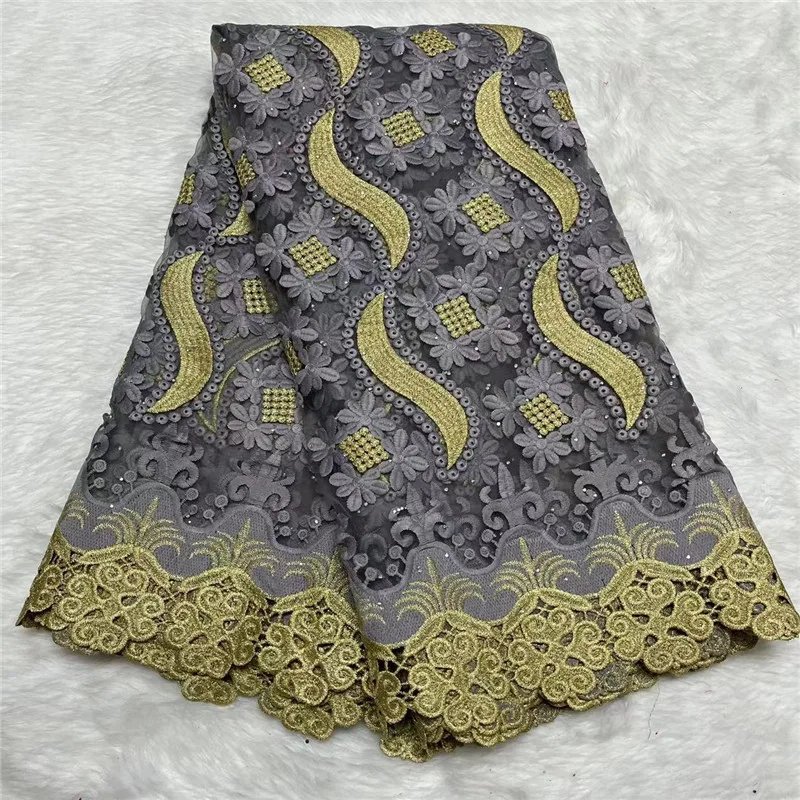 

5 Yard Hot French Lace High Quality African Tulle Cord mesh Lace Net Embroidered Fabric Nigerian style For wedding party XM81102