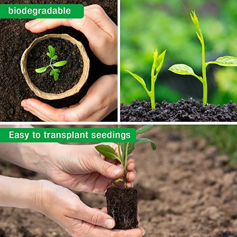 Торфяные горшки 70 шт. 4-дюймовые для растений с дренажными отверстиями