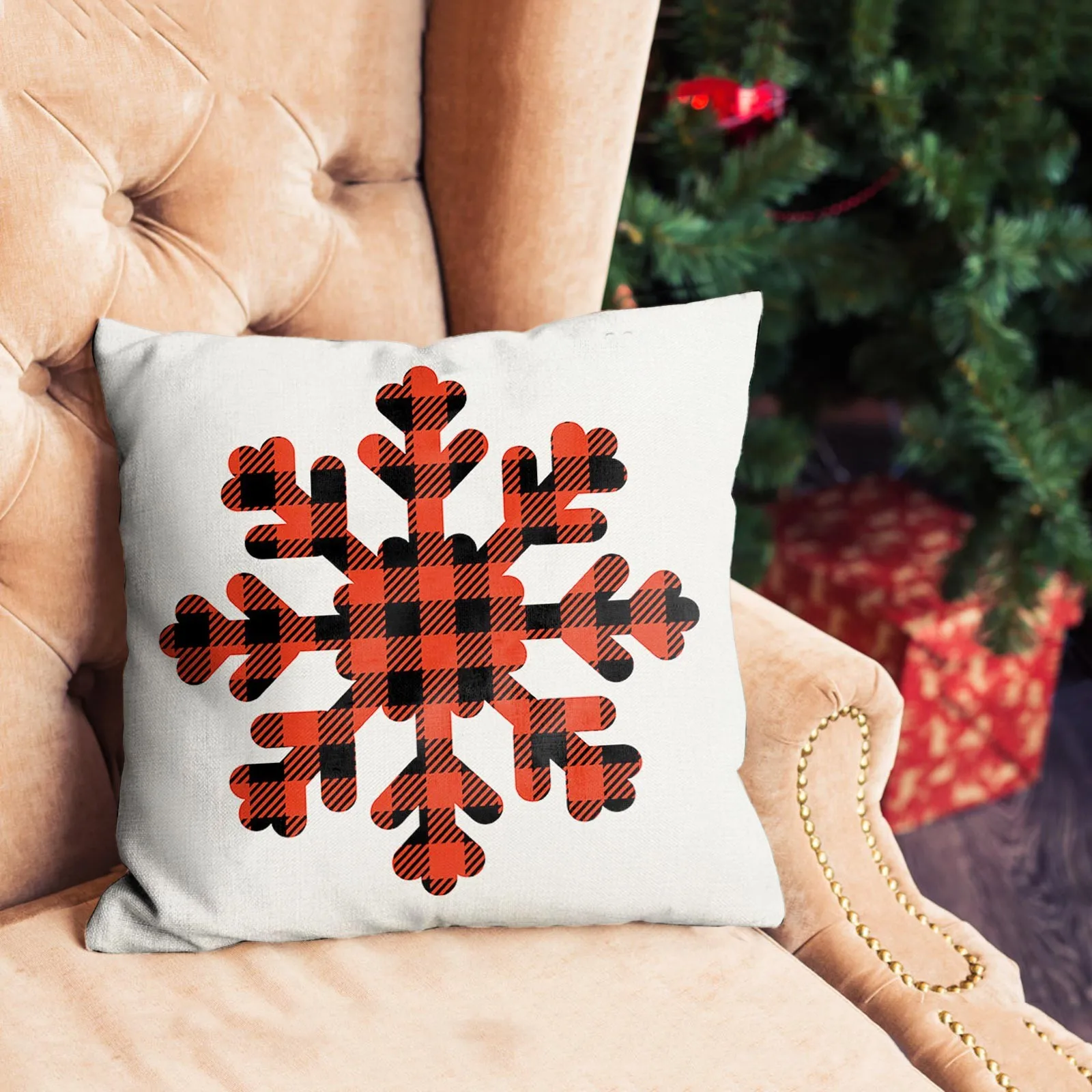 

Рождественская льняная подушка для объятий, коробка для автомобиля, подушка в виде Санты, рукав для дивана, подушка для дивана, 18x18 дюймов