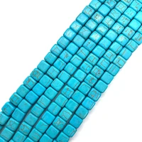 synthetic blue pine stone square loose beads 4 8mm spacer jewelry charms jewelry diy bracelet necklace earring hairpin accessory
