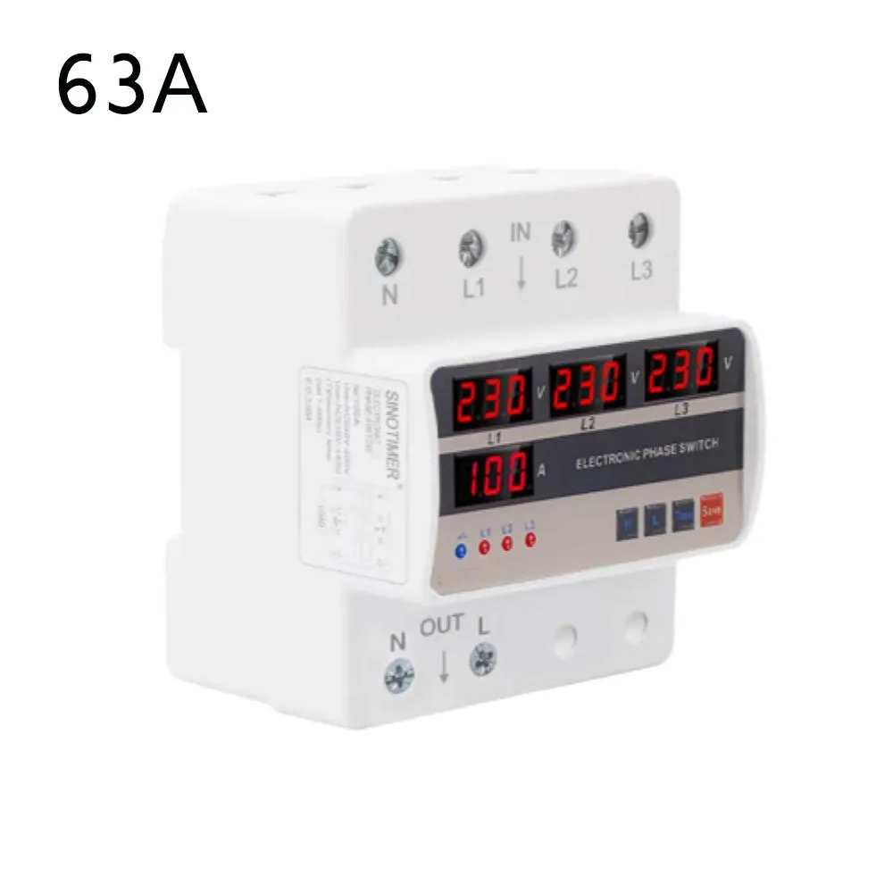Фото STVP-935S 40A 63A 80A 100A 3-фазный автоматический выключатель-защитник от перенапряжения и пониженного напряжения, защита фаз от прерывания питания №5