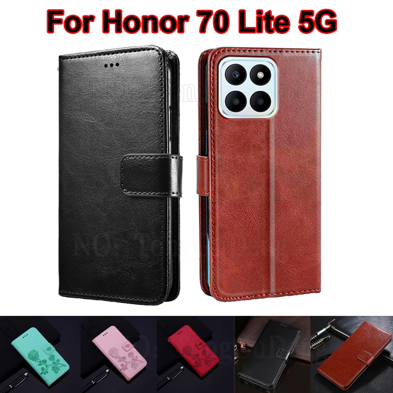 

чехол на Honor 70 Lite 5G Case Leather Wallet Cover for Carcasas Honor70 Lite 70Lite 5G Phone Capas Funda Para Honor X8 5G Coque