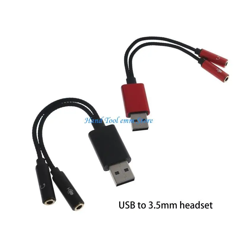 Фото H37F Звуковая карта USB 3,5 мм Aux Аудио адаптер «папа» на 2 «мама» адаптер стереоразъема №3