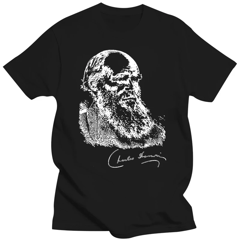 Лето 2017 мужская брендовая одежда с круглым вырезом портрет Чарльза Дарвина