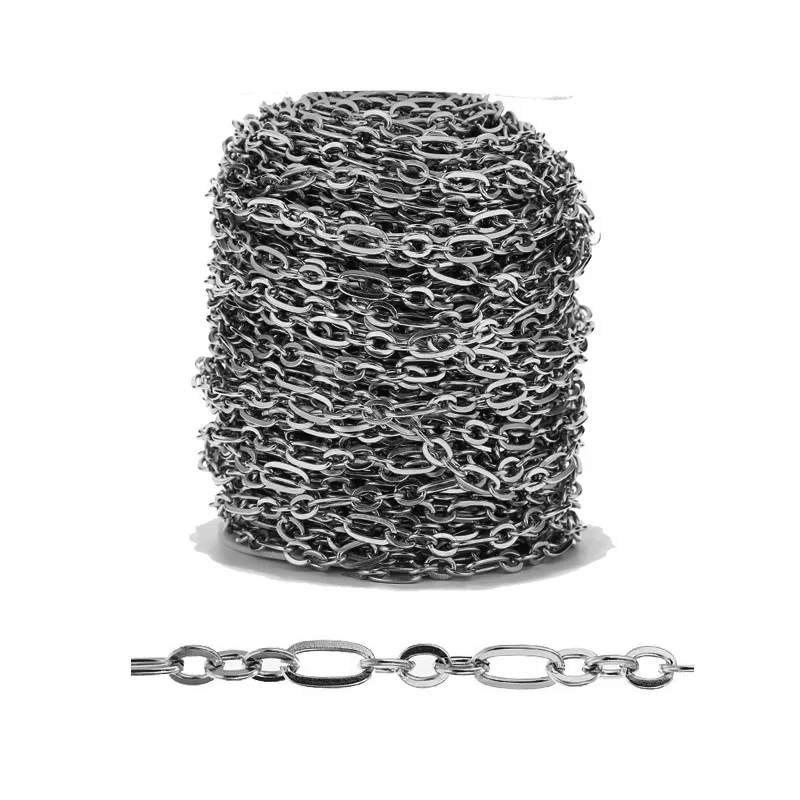 1 м нержавеющая сталь ручной работы Rolo кабельные цепи золото плоская проволока