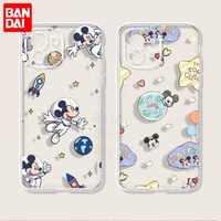 bandai funny space mickey mouse minnie phone case for iphone 13 12 11 pro max mini xs x xr 8 7 6 6s plus se 2020 transparent
