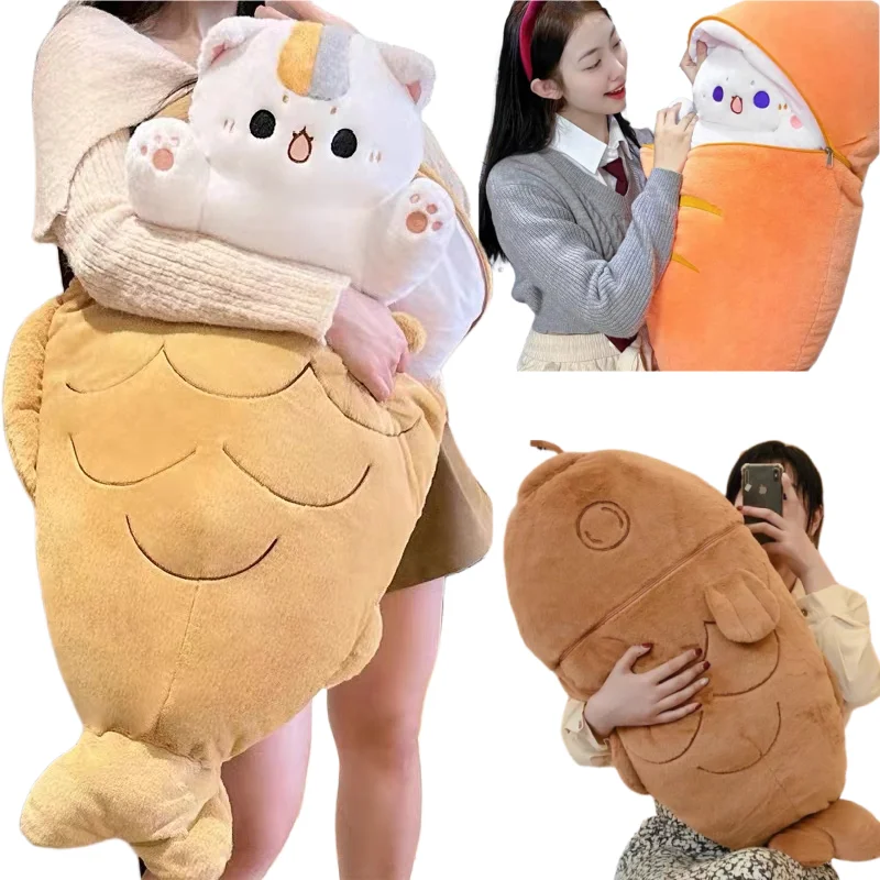 80*45 см Kawaii Taiyaki Cat Rabbit плюшевые игрушки пушистые животные плюшевая подушка-гнездо