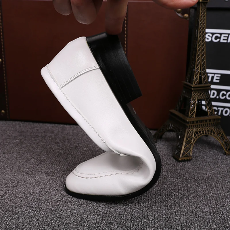 Мужские черные белые деловые свадебные туфли дышащие из натуральной кожи