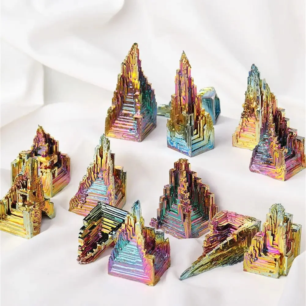 Натуральный высококачественный висмут башня форма пирамиды металлические