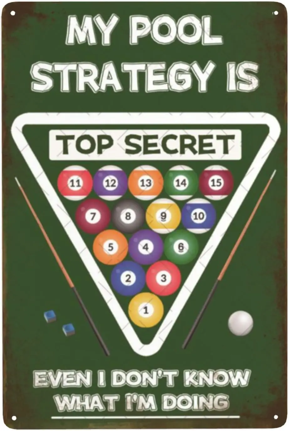 Pool Bllrd Room Hll Tn Sgn Decor Bllrds Lovers Fns Metl Sgns For Club Gme Bsement Wll Plq
