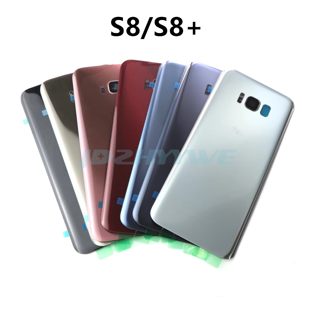 For Samsung Galaxy S8 G950 S8 Plus G955 Case Battery Back Cover Glass Door Housing+Ear Camera Lens Frame Replacement Parts