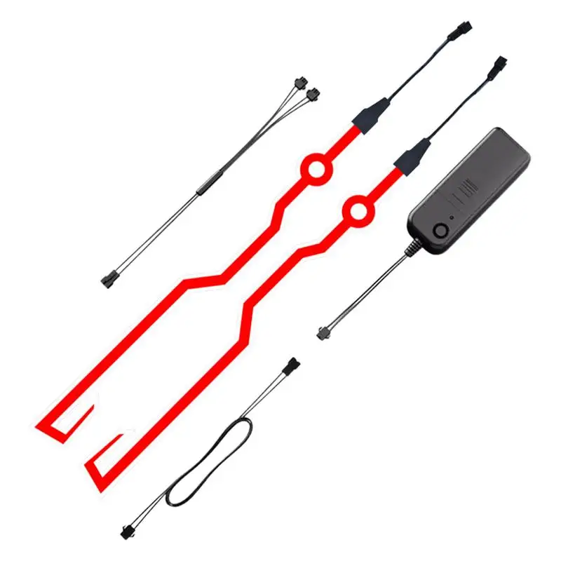 

2 Pieces Motorcycle Helm LED Light Strip Waterproof Motorcycle Helm LED Light Strip EL Tape 3 Mode LED Helm Accessories Light